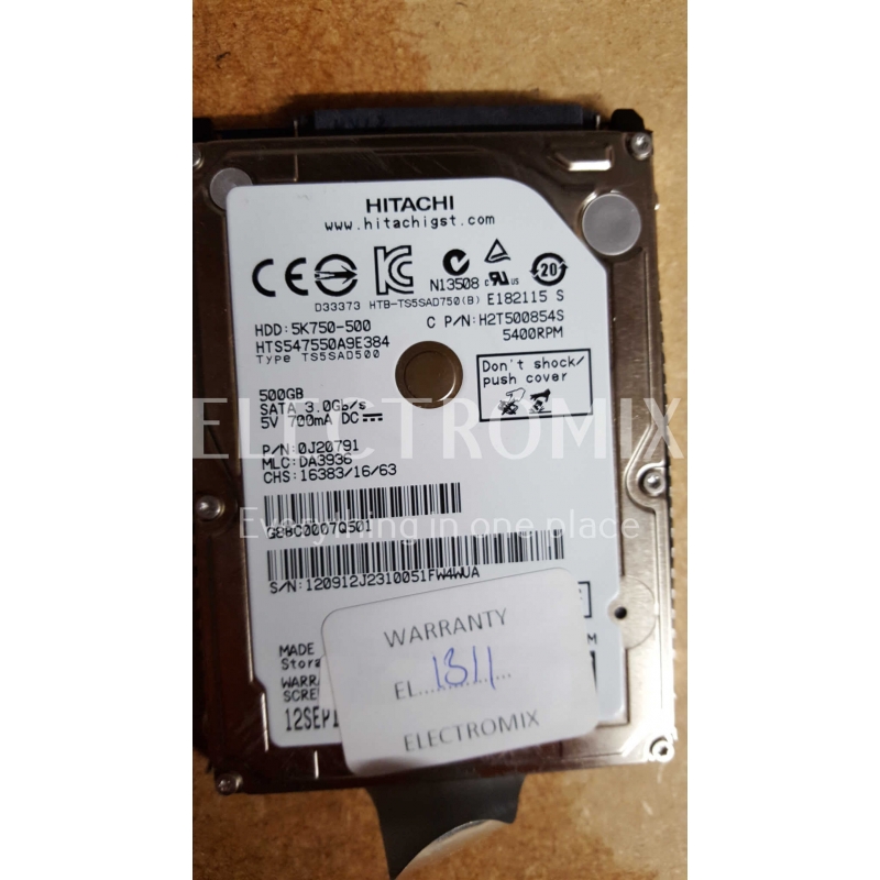 HITACHI HDD 5K750-500 500GB SATA EL1311 J4