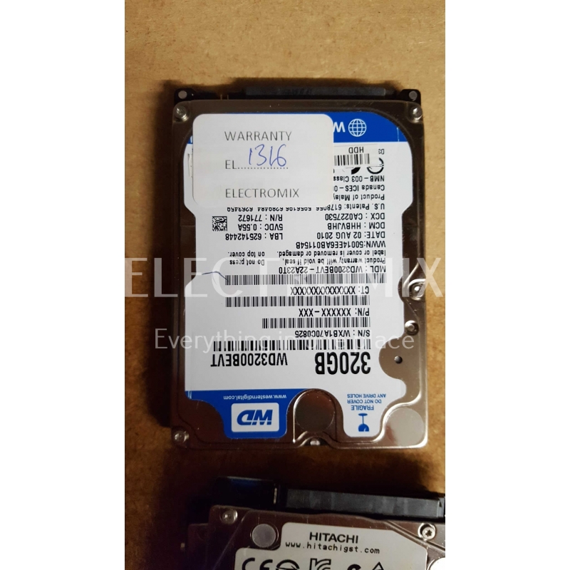 WESTERN DIGITAL WD 320GB HDD WD3200BEVT SATA EL1316 J4