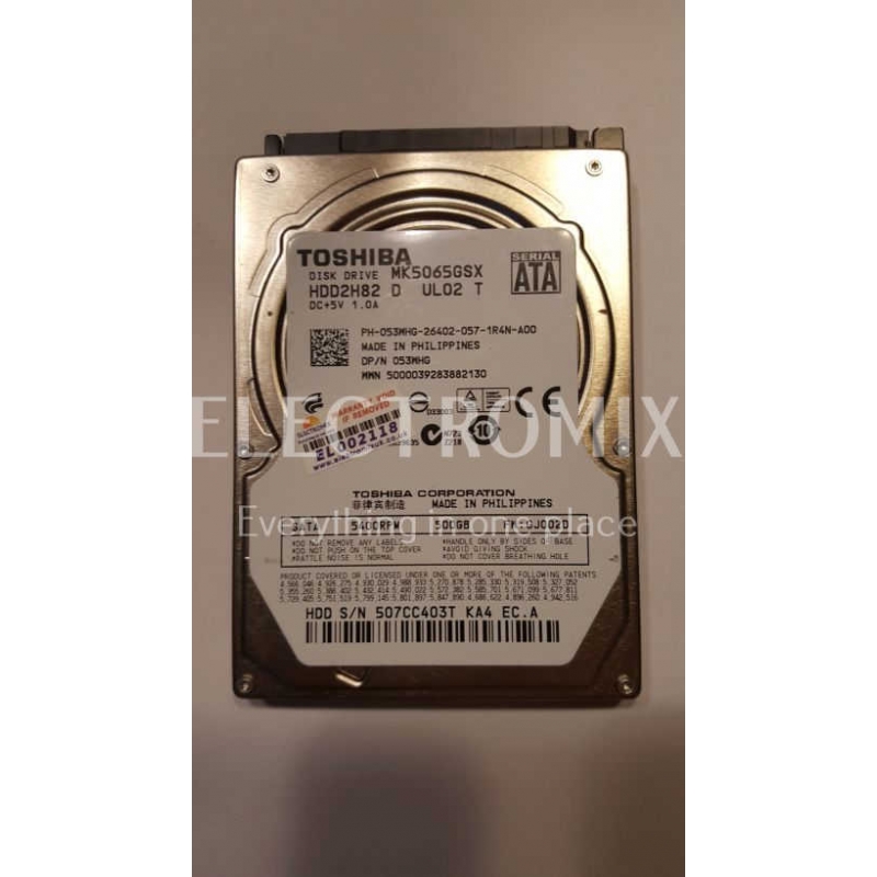 TOSHIBA HDD 500GB MK5065GSX SATA 5400 EL2118 S4