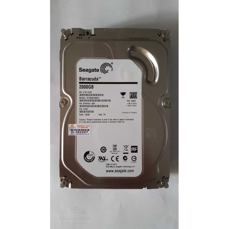 Seagate Barracuda 2TB Internal 3.5" 64MB Hard Drive ST2000DM001 EL2497 SM6