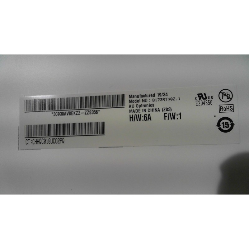Écran LCD LED 17.3 Pouces B173RTN02.1 HW6A - 1600x900 - 30 Pins - Remplacement Compatible